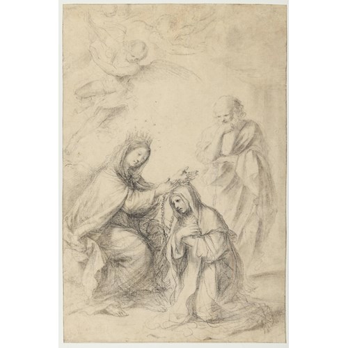 Saint Teresa Receiving a Necklace from the Virgin, with Saint Joseph Behind